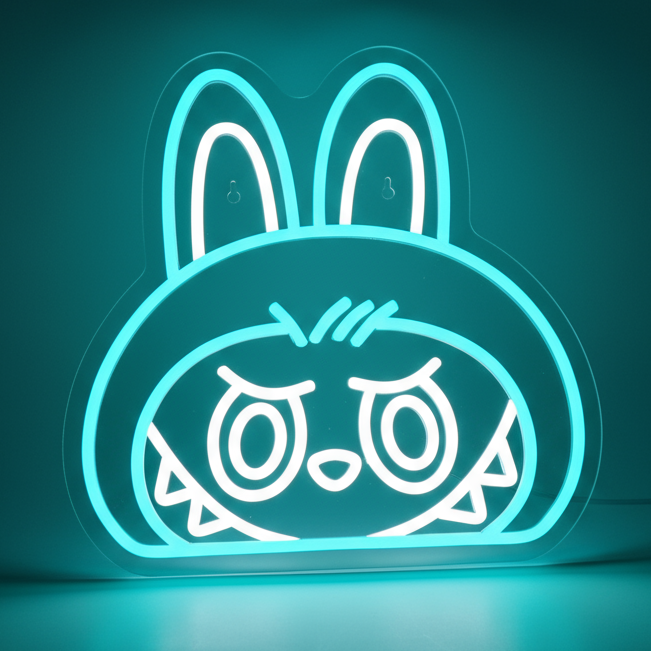 blue labubu neon sign gamer kids bedroom deocation