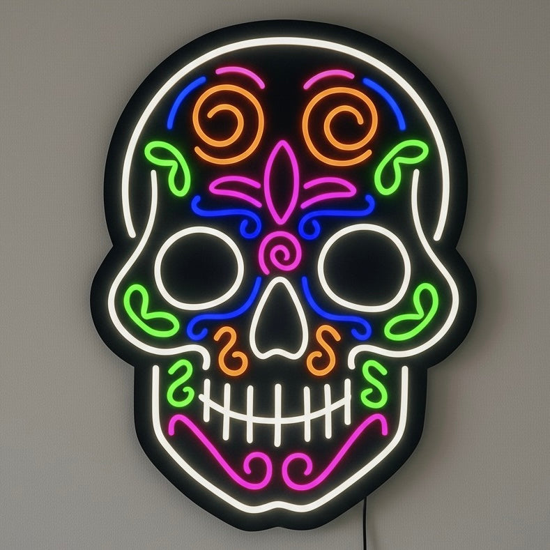 la catrina skull neon sign dia de los muertos