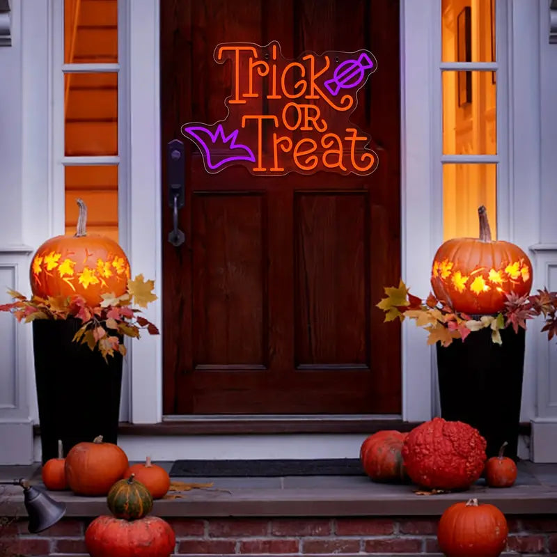 Trick or Treat Neon Sign for Outdoor