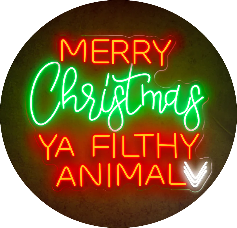 Merry Christmas Ya Filthy Animal Neon Sign