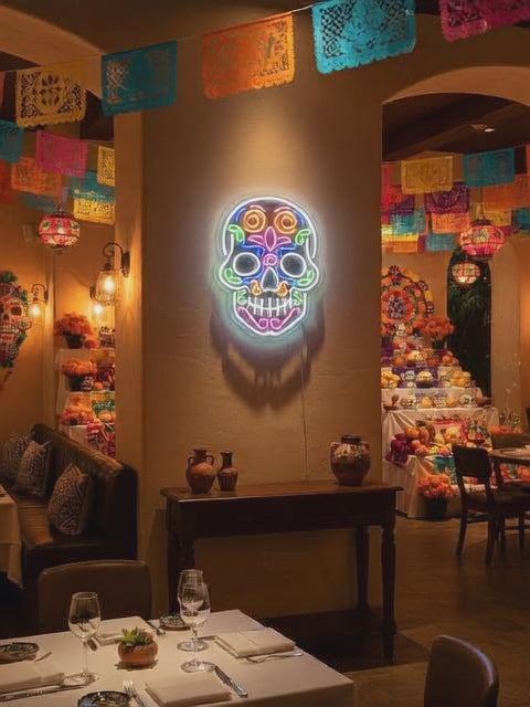 La Catrina Skull Neon Sign