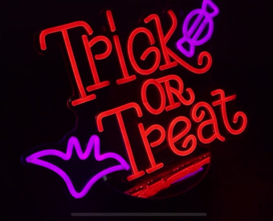 Trick or Treat Neon Sign for Outdoor