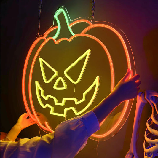 Halloween Pumpkin Neon Sign for Indoor