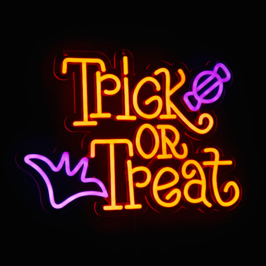 Halloween Trick or Treat Neon Sign
